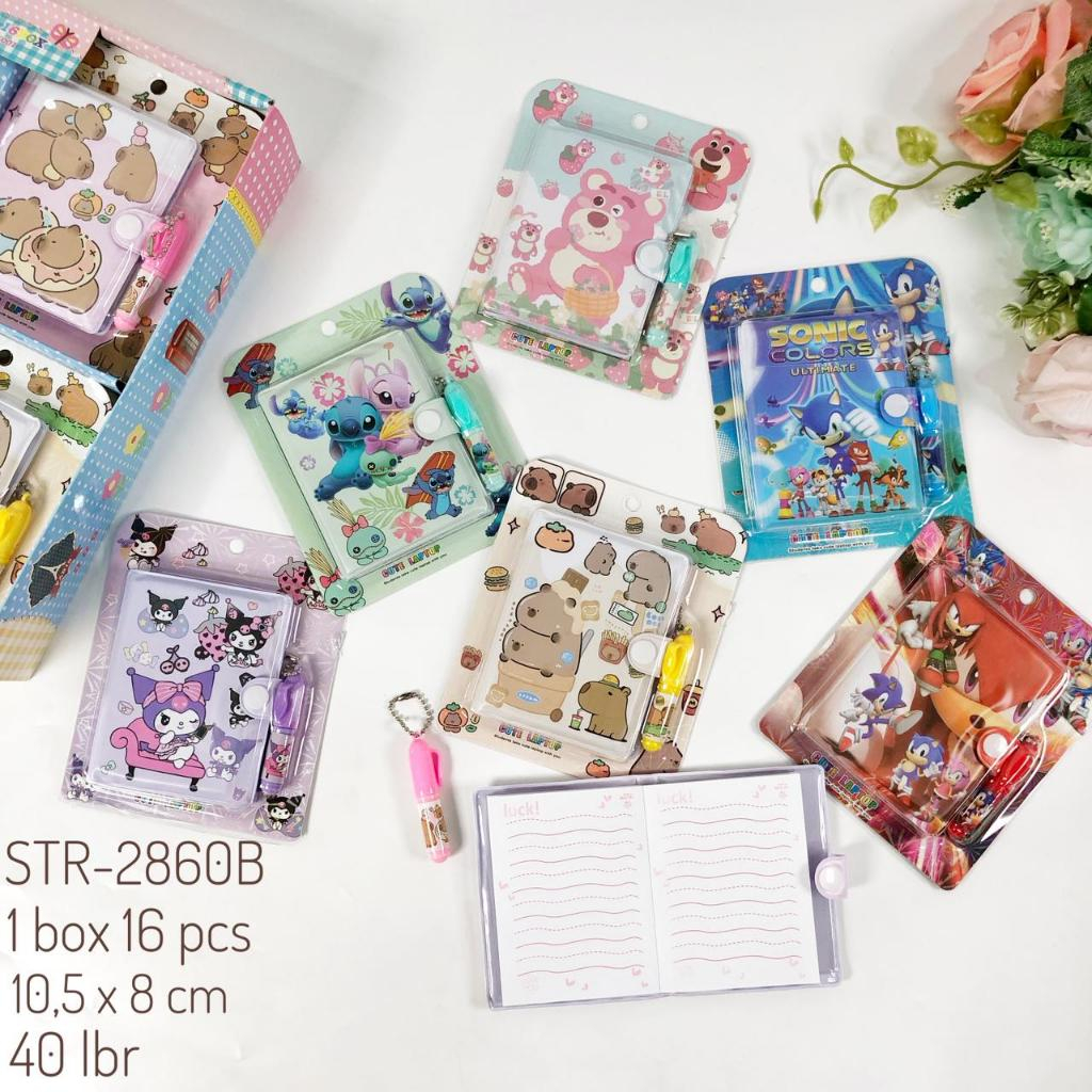 

Mini Notebook Mini diary + PEN Cover Sanrio Kuromi SHINCAN LOTSO CAPYBARA