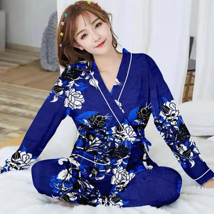 Terbatas baju tidur kimonoset kimono wanita kimono lengan panjang katunpp kimono
