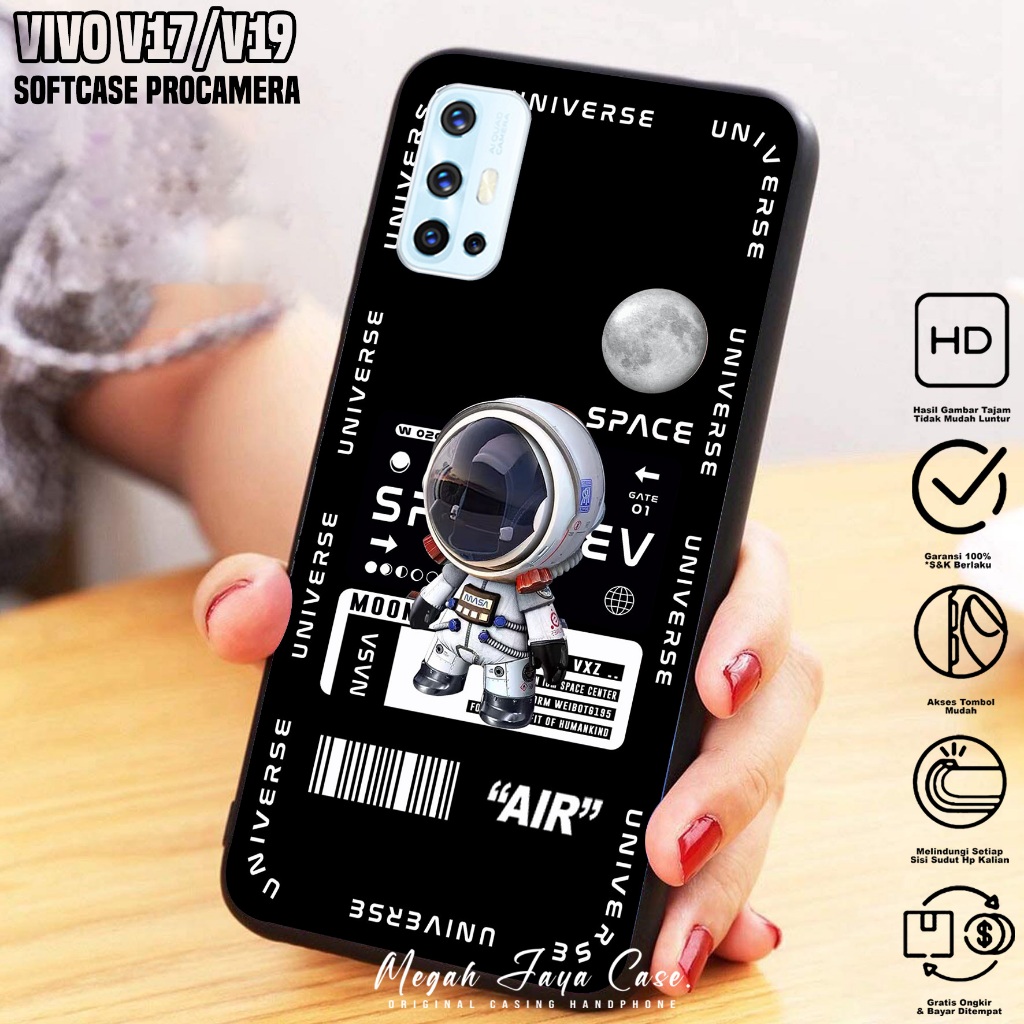 Softcase Hp VIVO V17 / VIVO V19 - Case Hp VIVO V19 / VIVO V17 Motif PLNT - Softcase Pro Camera - Sil