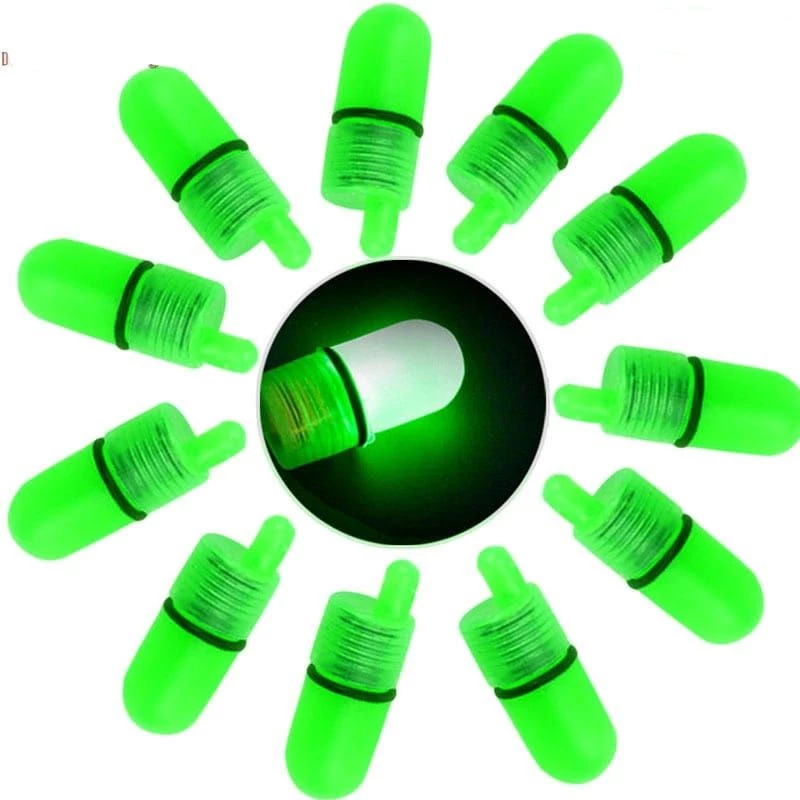 10 PCS Lampu LED Bel Pendeteksi Ikan untuk Kail Pancing - kambangan pelampung pancing anti badai pel