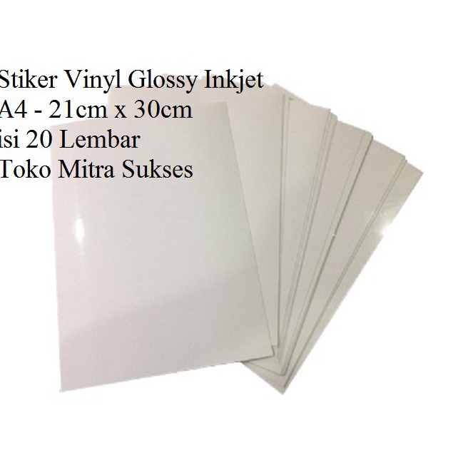 

Stok Banyak Stiker Vinyl Inkjet A4 W79
