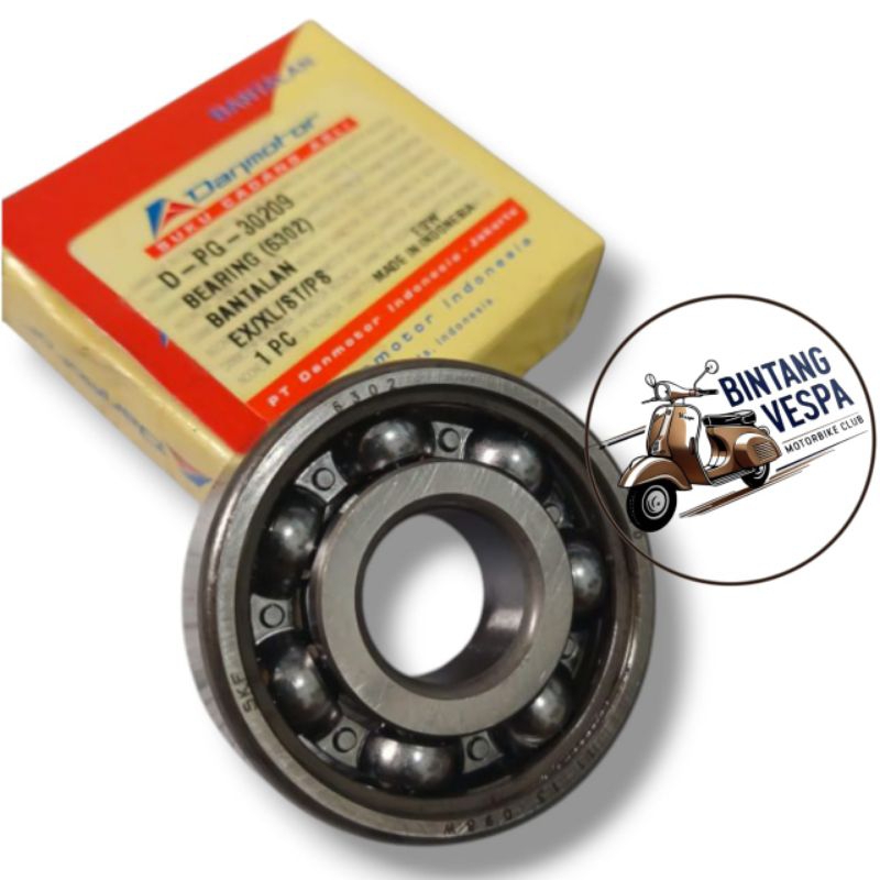 Laher 6302 danmotor Bearing Laher gigi susun Borobudur vespa excel exclusive ps strada pxe original 