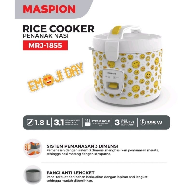 MASPION RICE COOKER 1.8 LITER MRJ-1855
