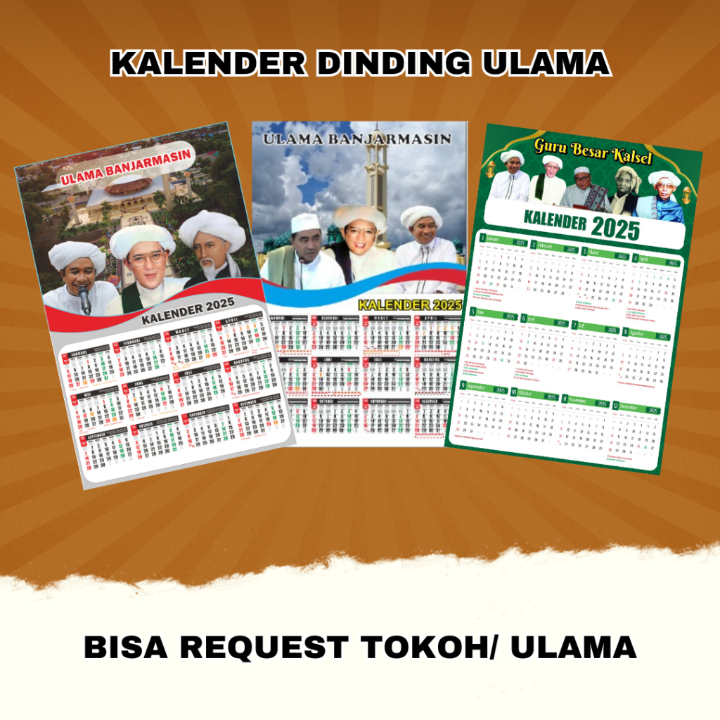 

KALENDER ULAMA, BISA REQUEST TOKOH/ ULAMA, 1 LEMBAR 12 BULAN