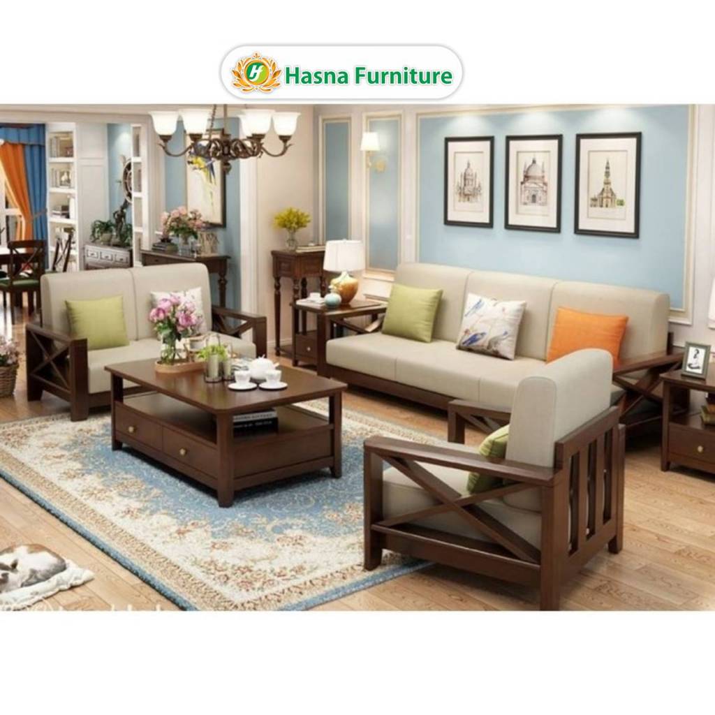 1 Set Sofa Ruang Tamu Minimalis Kayu Jati