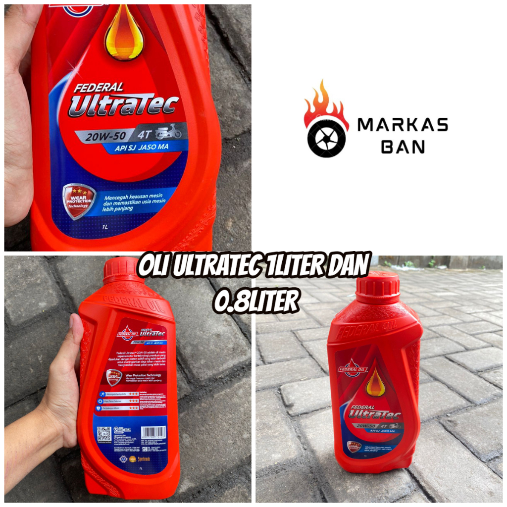 OLI ULTRATEC 20W-50 1LITER / 0.8LITER || OLI MOTOR FEDERAL ULTRATEC 4T 1LITER // 0.8LITER