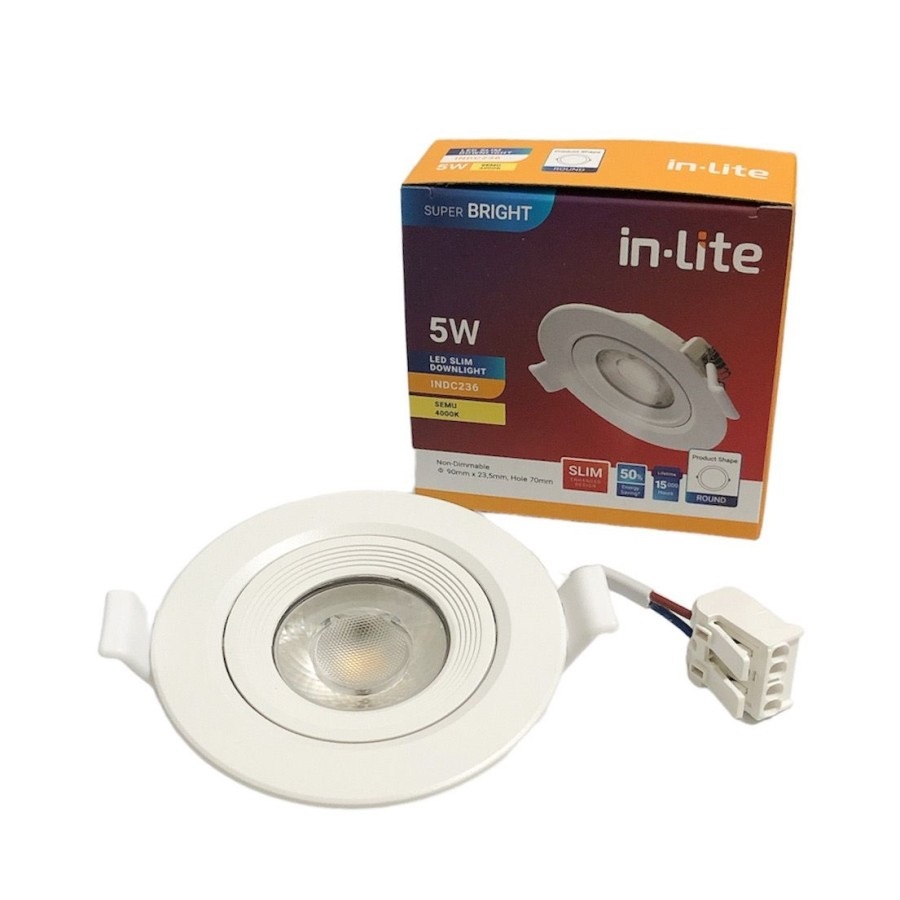 INDC236 IN LITE LAMPU SPOTLIGHT LED INLITE DOWNLIGHT LED SPOT 5W 5 W 5WATT 5 WATT INDC236 INLITE IN 