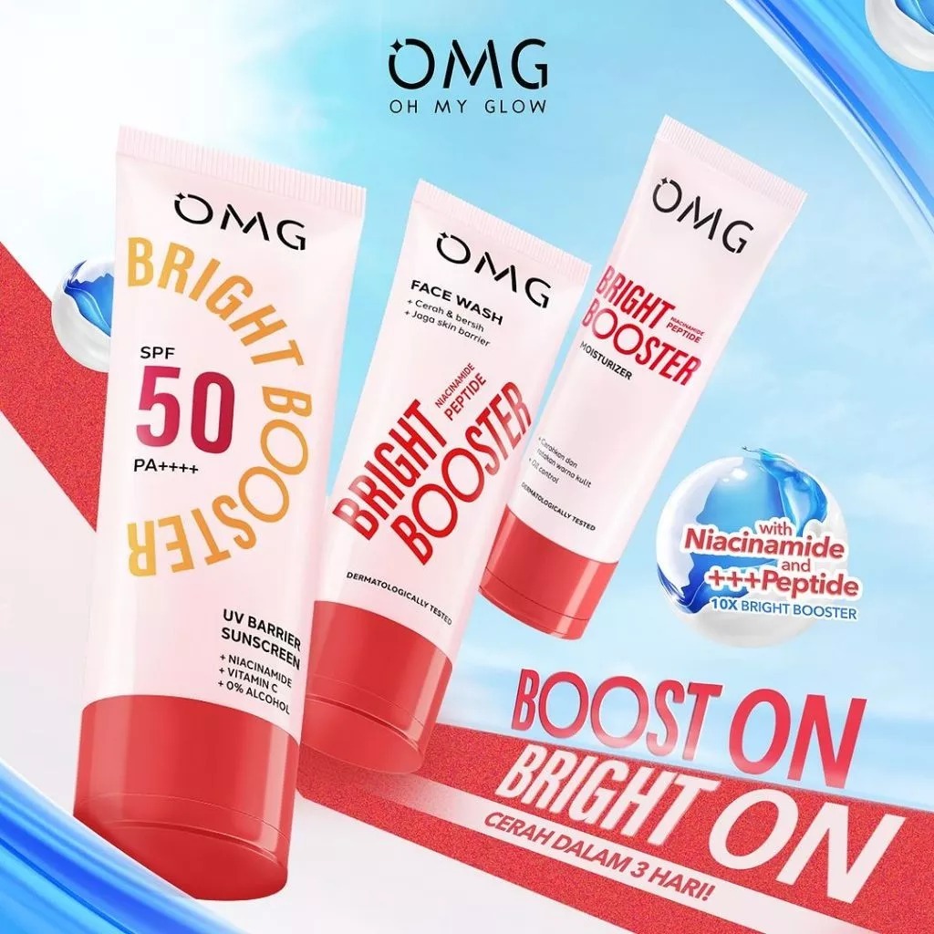 OMG Peach Glowing Facial Wash - OMG Peach Glowing Cream - OMG Peach Glowing Toner - Rumah Cantikkk