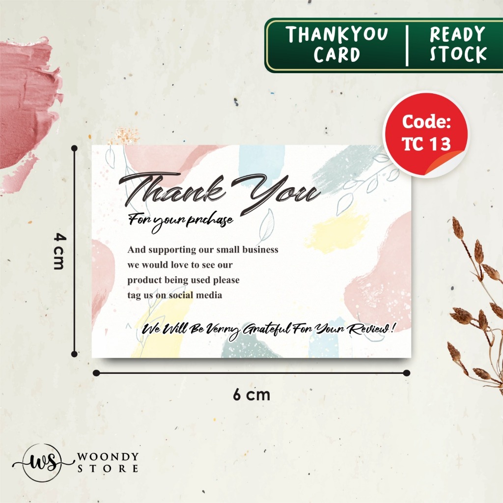 

THANK YOU CARD OLSHOP - KARTU UCAPAN MURAH READY TC 13