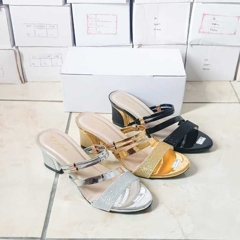 Grosir Sendal Wanita Sandal Chunky Heels Hak 5 Cm Sandal Pesta Modis