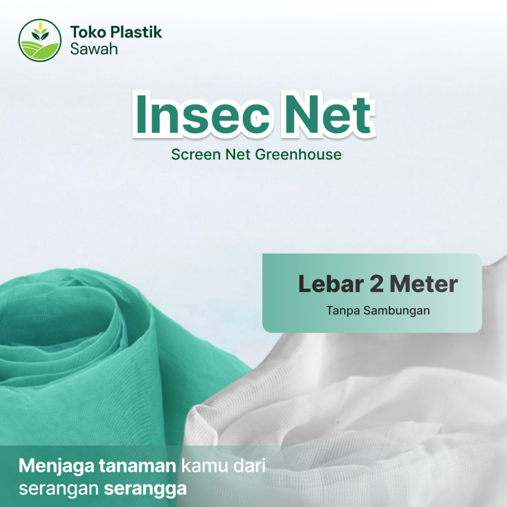 INSECT NET / KASA / ANTI SERANGGA GREENHOUSE Lebar 2 meter - Hijau & Putih