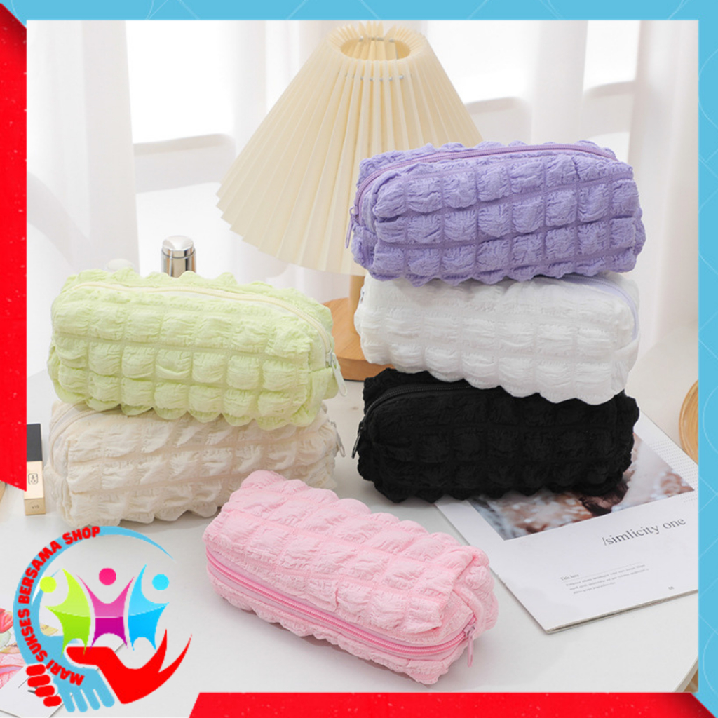 

MSBS Tempat Pensil Puffy Aesthetic Kotak Pensil Sleting Lucu Warna Macaroon Aesthetic Crinkled Fufu Pouch Tempat Pensil Bulu Bentuk Bantal Kotak Cute Pillow Make Up Pouch Organizer Travel Kapasitas Besar