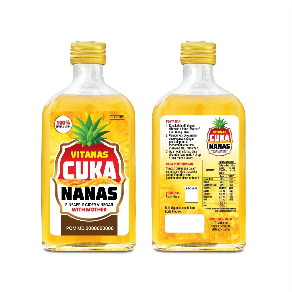 

VITANAS - Cuka Nanas Asli Original 250 ML - Minuman Kesehatan Kecantikan - Atasi Diabetes Kolesterol - Asam Urat - HALAL - COD
