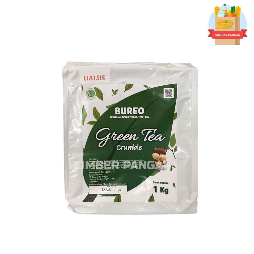 

BUREO Green Tea Crumbs Biscuit 1kg / bubuk biskuit crumb cookies HALUS DAN KASAR