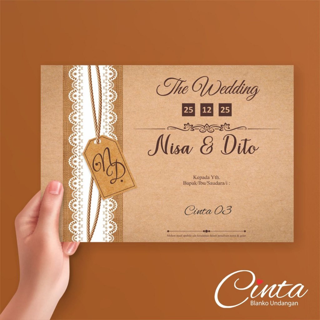 Blangko Undangan Cinta 03 | Blangko Undangan | Undangan Murah | Kertas Undangan Kosong Murah