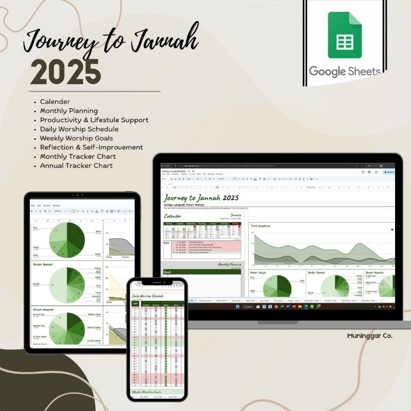 

Journey to Jannah 2025 | Digital Planner & Spiritual Journal with Monthly & Annual Spreadsheet