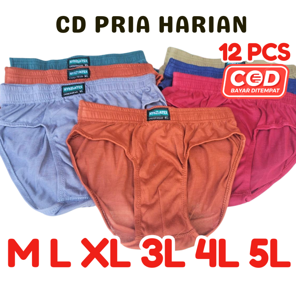 12 PCS CELANA DALAM COWOK CD PRIA KARET KECIL MURAH HARIAN