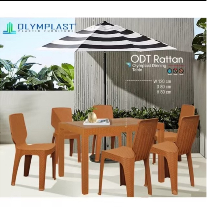 set meja makan plastik olymplast ODT 120+ 4 ks OL 208