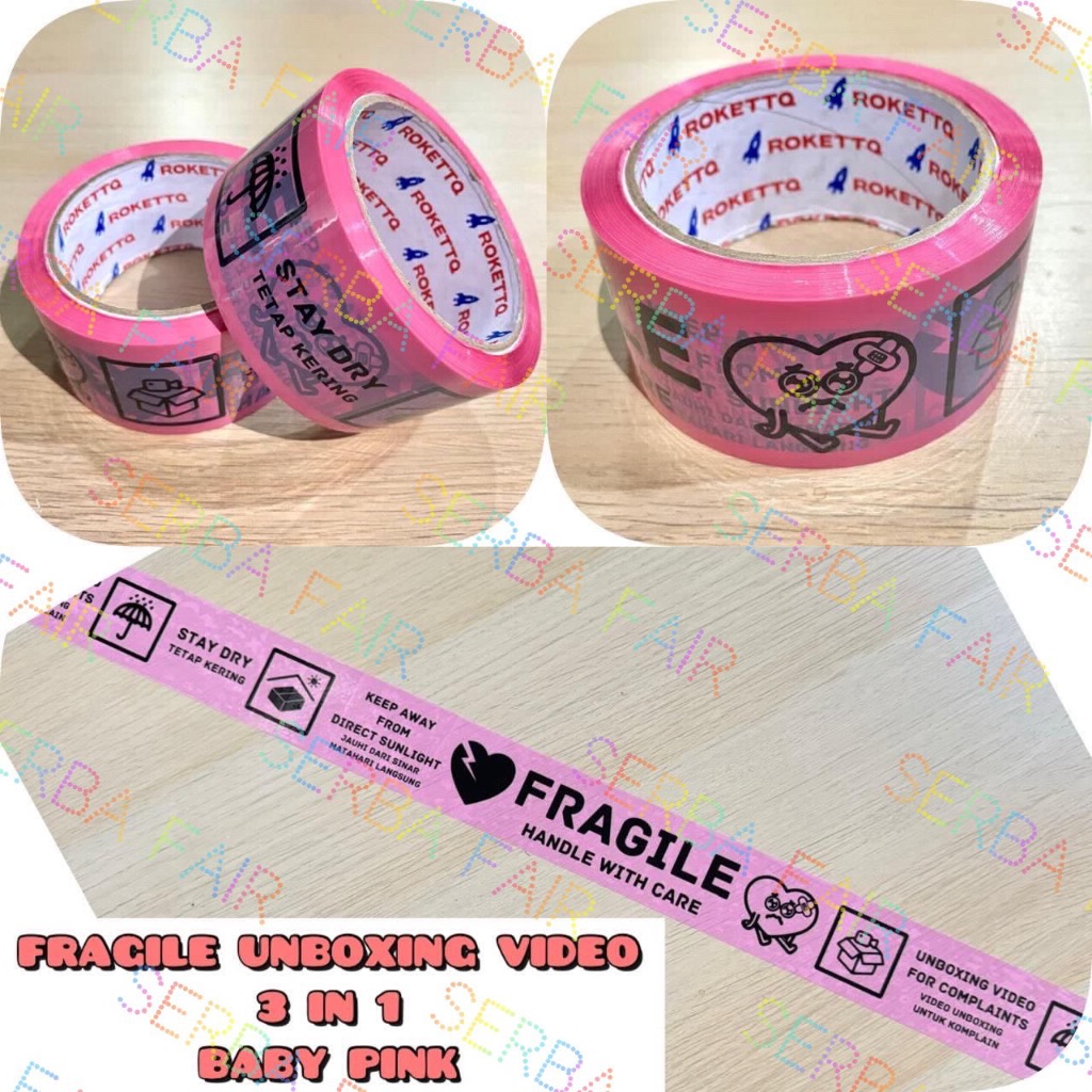 

LAKBAN FRAGILE 3IN1 / LAKBAN UNBOXING LIMITED EDITION / ROKETT TAPE BABY PINK