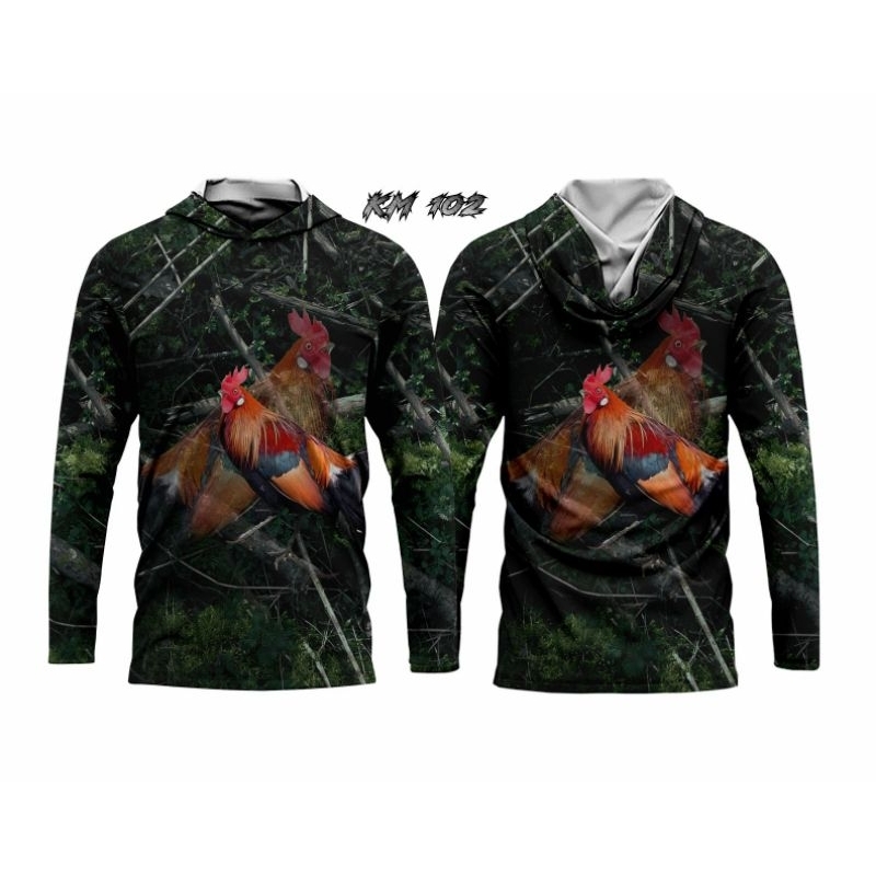 Baju camo berburu ayam hutan / hoodie camo ayam hutan / atasan natural camo hunting berburu ayam
