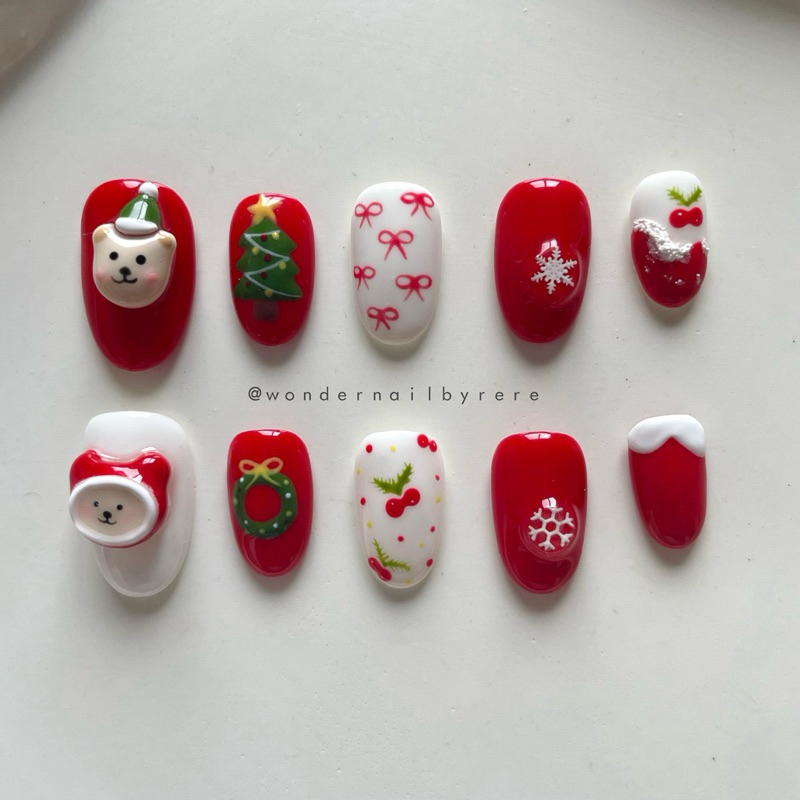 [WONDERNAIL] Noelle Set - PRESS ON NAILS/PRESS ON NAIL/  FAKE NAILS /FAKE NAIL / KUKU PALSU/ PRESS O