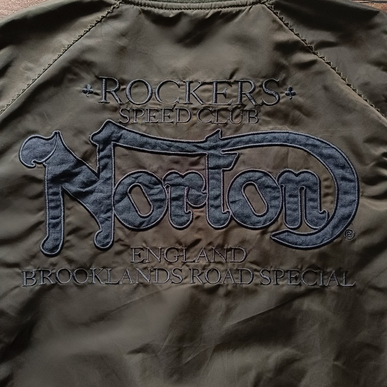 NORTON MOTORCYCLES bomber jacket M dark olive