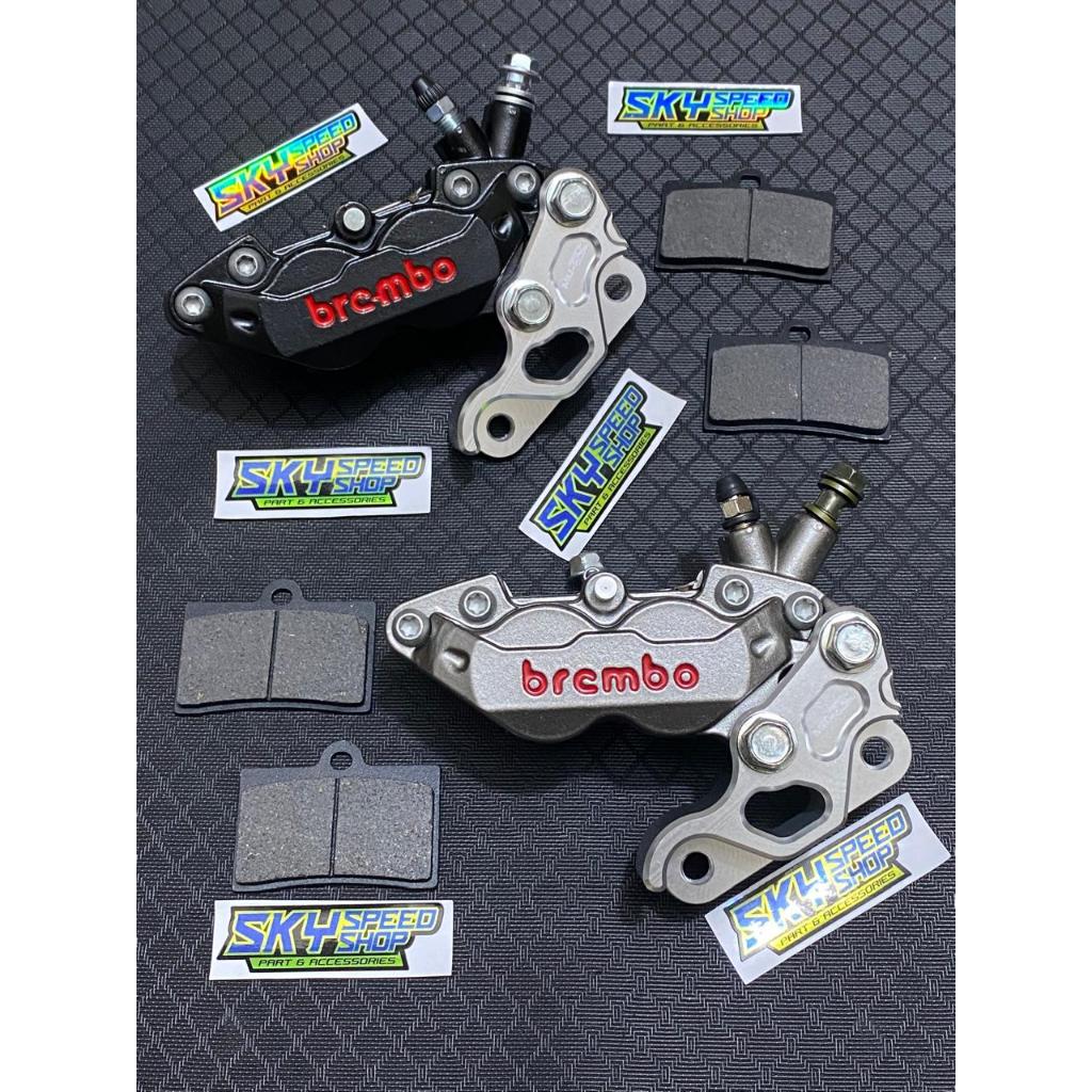 TERMURAH  kALIPER SET BREKET bigpot 4 piston 4p 300 mm  disk RX KING MX KING NEW VIXION OLD SCORPIO 