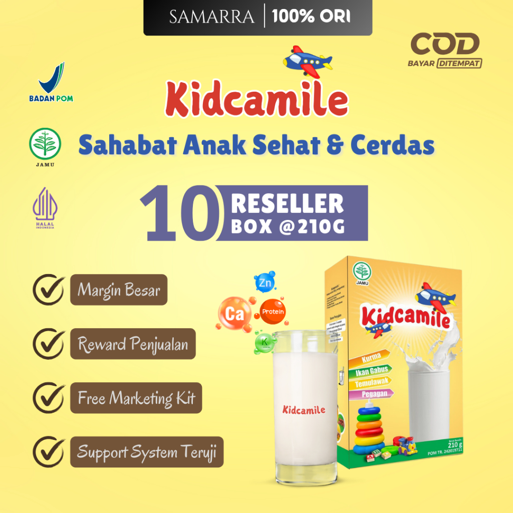 

Paket Reseller 10 Box Kidcamile Kids Susu Kambing Etawa dengan Nutrisi Optimal untuk Anak