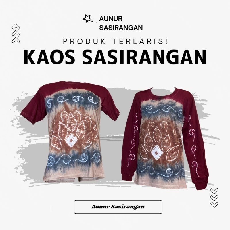 KAOS SASIRANGAN Lengan Panjang/Pendek Bahan COTTON COMBED Pria & Wanita