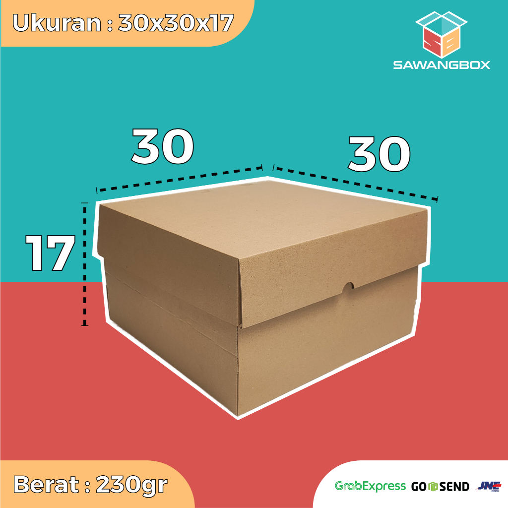

Dus Karton Box 30X30X17 Kotak Kardus Packaging Kue Tart Ultah Puding Bolu I SAWANGBOX