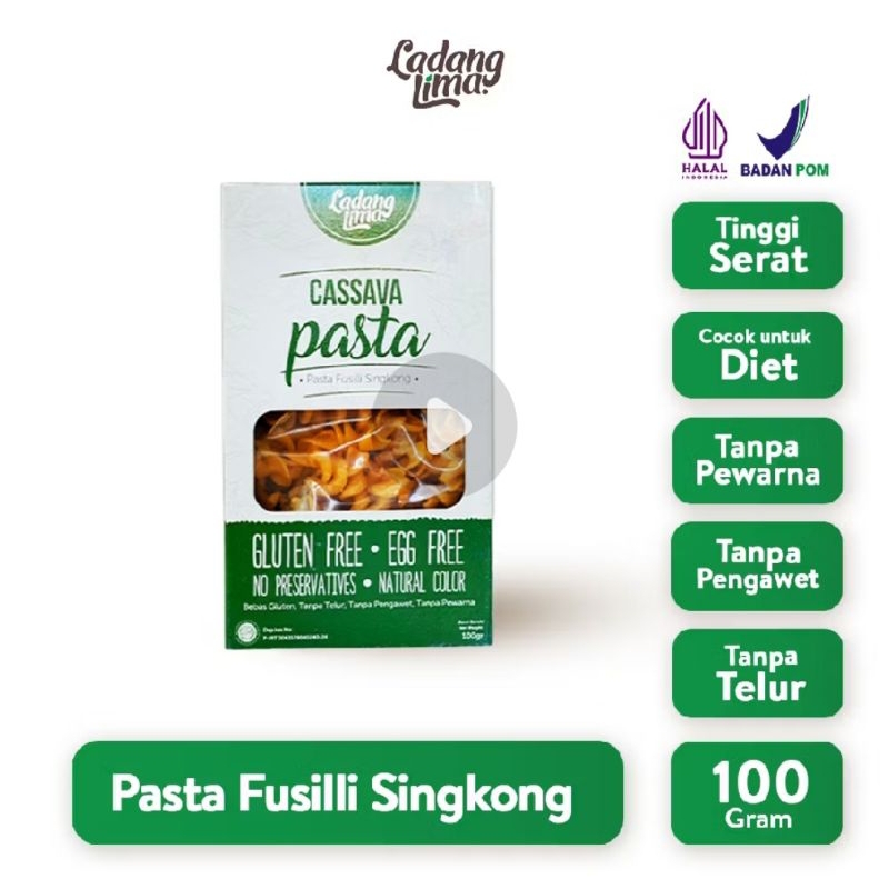 

￼Ladang Lima - Pasta Fusilli 100g Gluten Free Pasta Sehat Instan