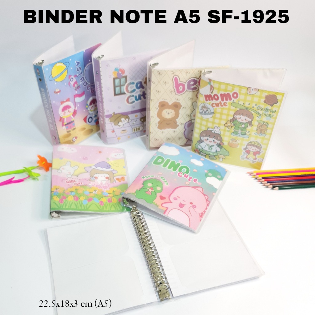 

MJ Binder Note Slip Fancy A5 20Ring/ Binder note / Buku Ring / Buku Note / Binder A5