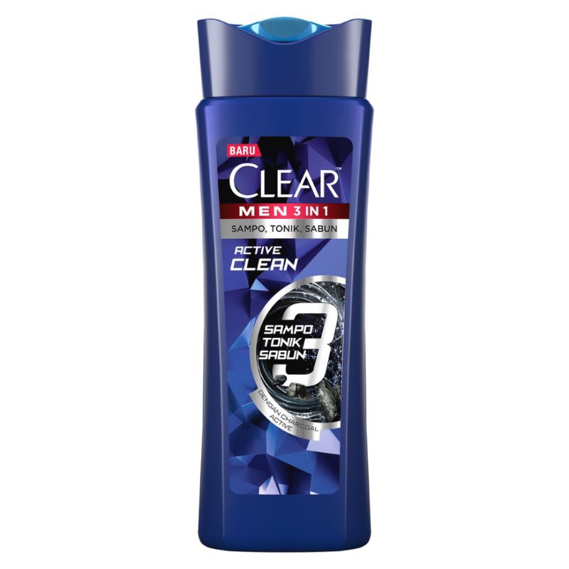 clear men 1 in3 active clean 160 ml