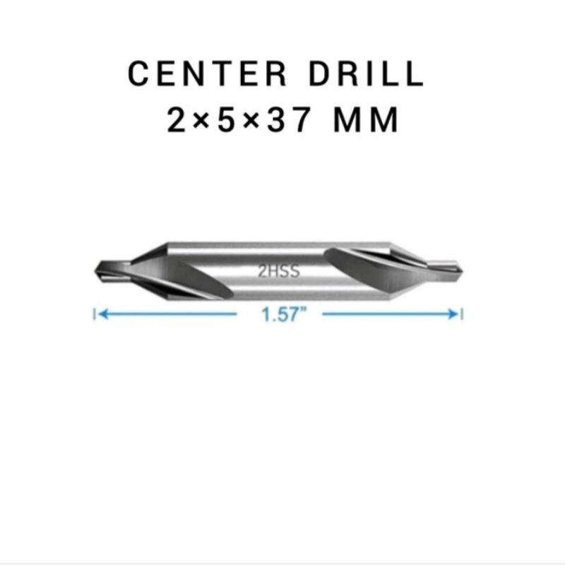 Center Drill 2×5×60 HSS Mata Bor Center 2mm center bor