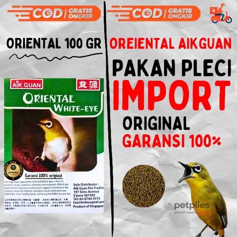 ORIENTAL AIK GUAN PLECI - Pakan Burung Pleci Oriental White Eye Aik Guan Kemasan repack 100 gram dos