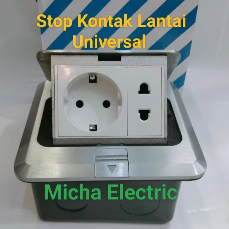 Stop Kontak Lantai Tanam Universal Inbow/ Stop Kontak Lantai Tanam + Stop Kontak Universal