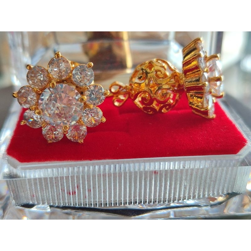 Giwang Diamond Sepuh Emas/ subeng /anting diamond