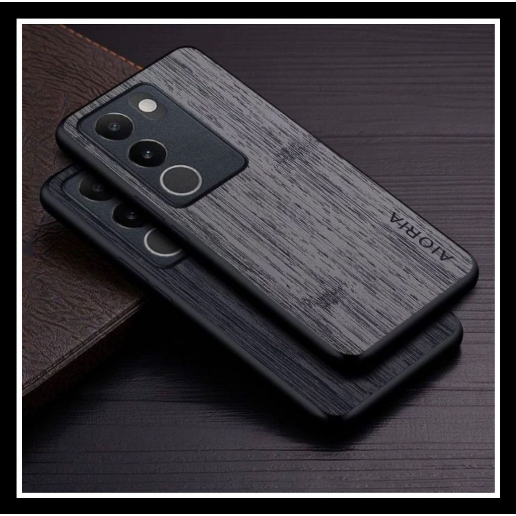 Vivo V29 / V29E 5G Wood Pattern Original Case Hard Casing Cover HardCase Bumper Soft Silicone