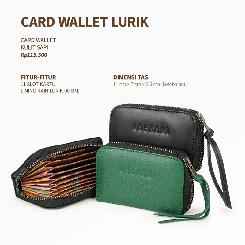 Dompet Kartu Kulit ABEKANI Card Wallet Lurik Mini Card Wallet Muat Banyak Kartu