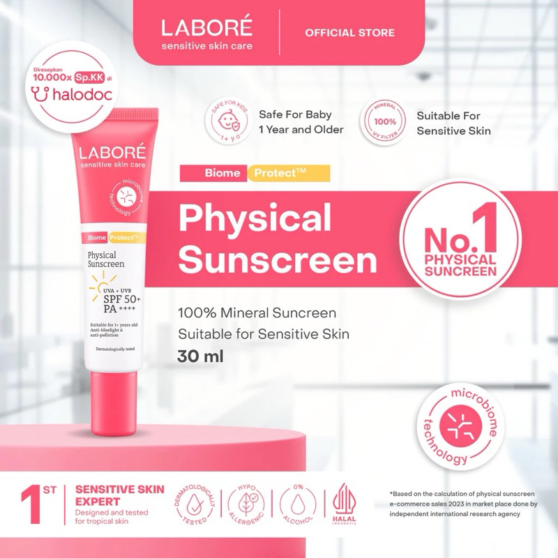 LABORE Sensitive Skin Care BiomeProtect Physical Sunscreen SPF 50 PA +++ / Labore sunscreen / labore