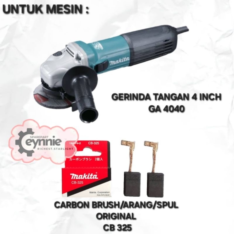 CARBON BRUSH MESIN GERINDA TANGAN 4 INCH GA 4040 MAKITA CB 325 ORIGINAL SPUL GERINDA TANGAN 4INCH GA