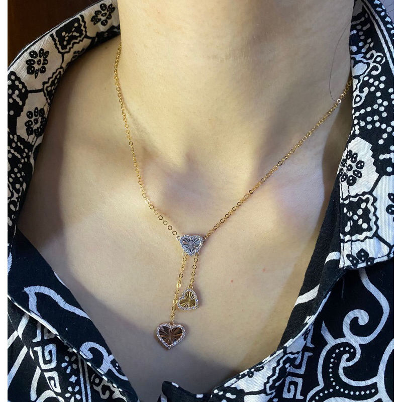 Kalung love juntai 3 warna kadar 375