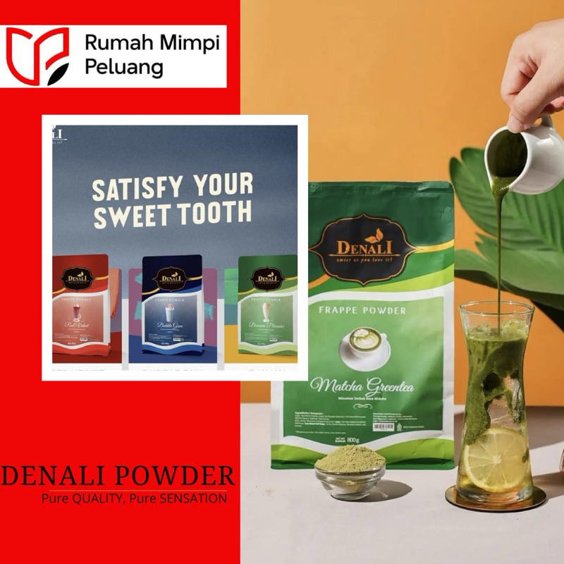 

Denali Powder 800 gram All Variant - bubuk premium denali Matcha greentea, Dark Cocoa, Cocoa Signature, Red Velvet, Taro, Vanilla, Klepon, Charcoal dll