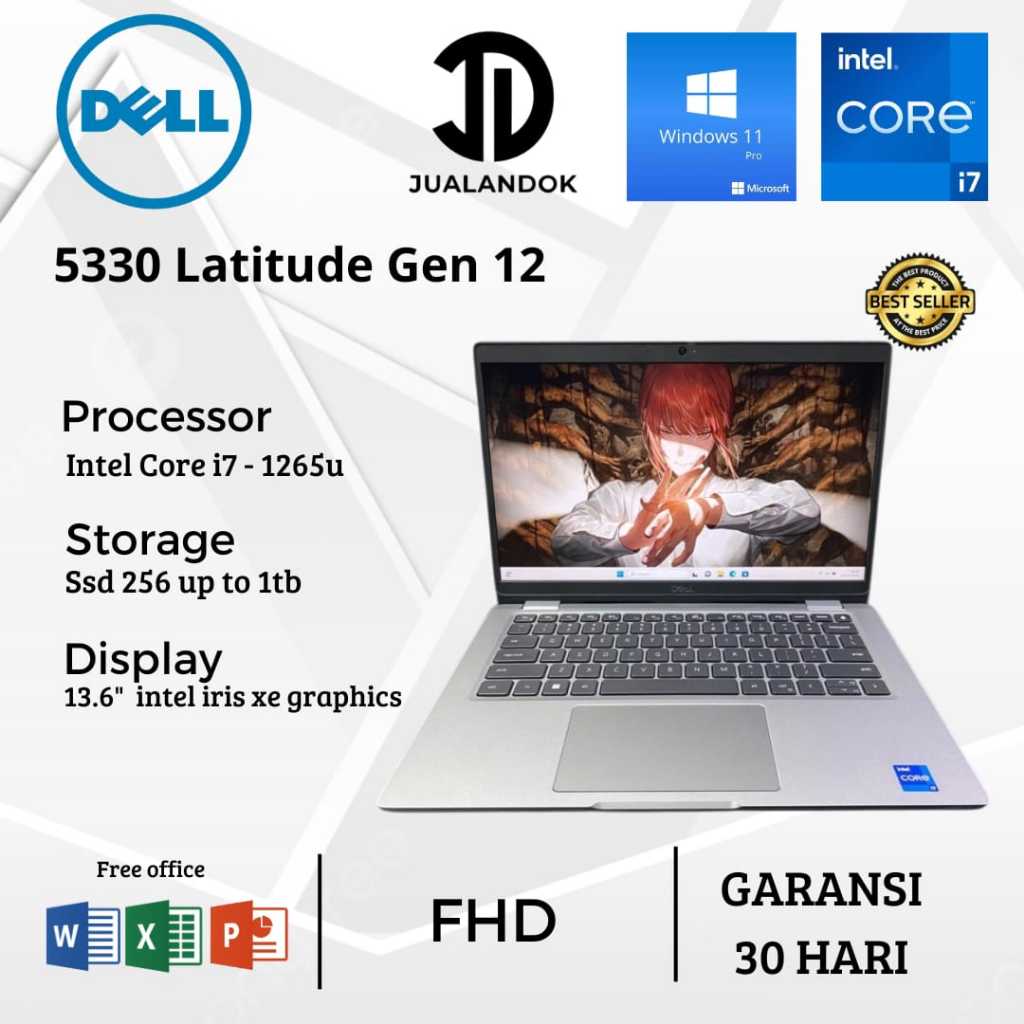 Laptop Dell Latitude 5330 Core i7 Gen 12 - RAM 16GB - SSD 1TB - 13 inch - Windows 11 Pro