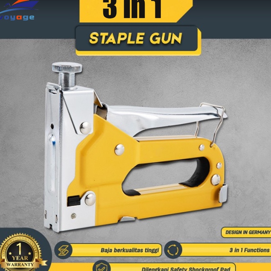 

First Quality Staple GunStaples Tembak 3 in 1 Chromium molybdenum Bisa 3 Jenis Staples EDL1313 Senjata Kelas IndustriAlat Perkakas