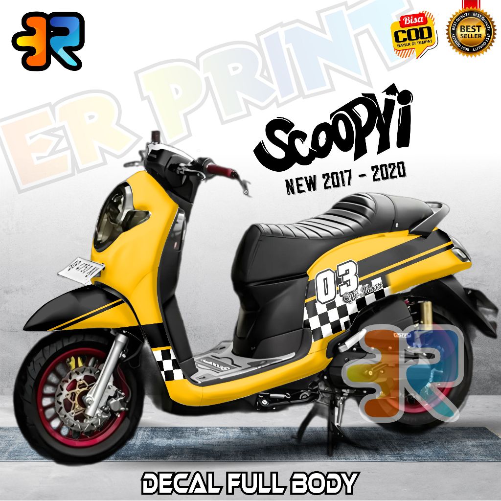 (COD) Stiker Decal Scoopy 2017 2020 Full Body Variasi Desain Cafe Racer