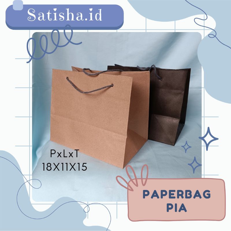 

Paperbag polos Coklat tas bungkus kado gift bahan kraft 18x11x15 (Pia)