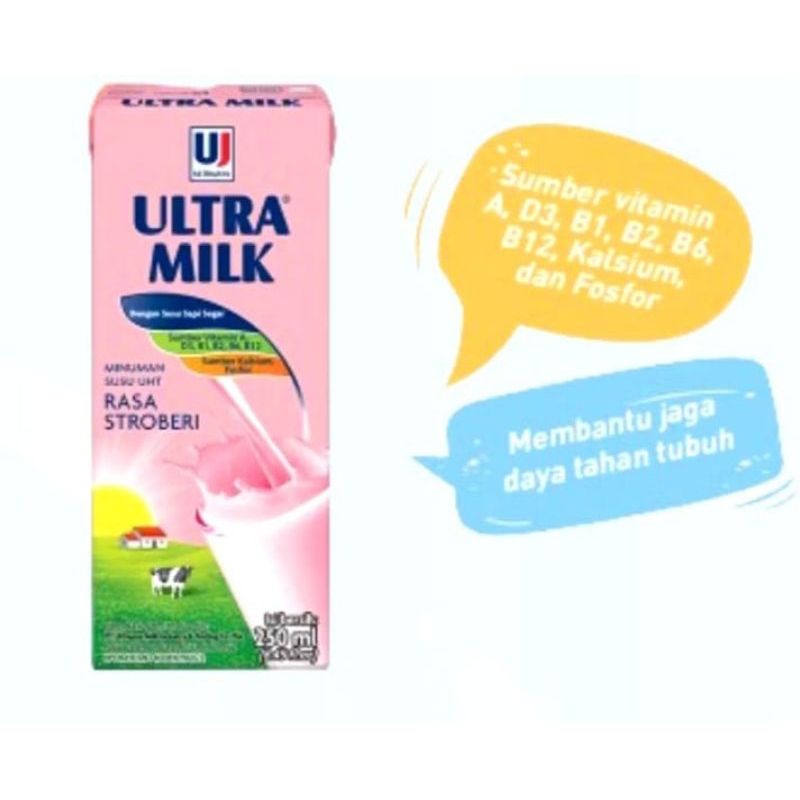 

ULTRA MILK SUSU UHT STROBERY 250 ML