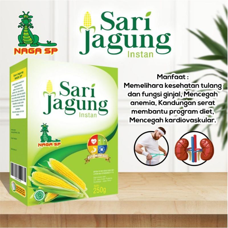 

Sari Jagung Instan Naga SP 250g - Minuman Sehat Kaya Manfaat untuk Tulang, Ginjal, & Diet