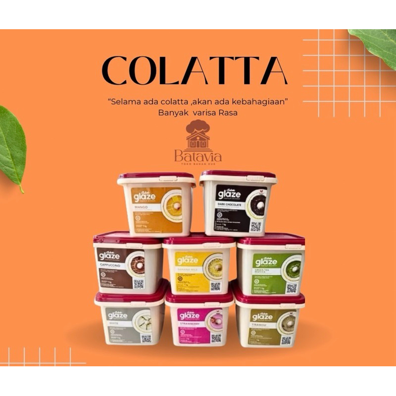 

COLLATTA GLAZE 1kg | Colatta glaze topping 1 kg | Colatta Dip Glaze 1kg Semua Varian Lengkap